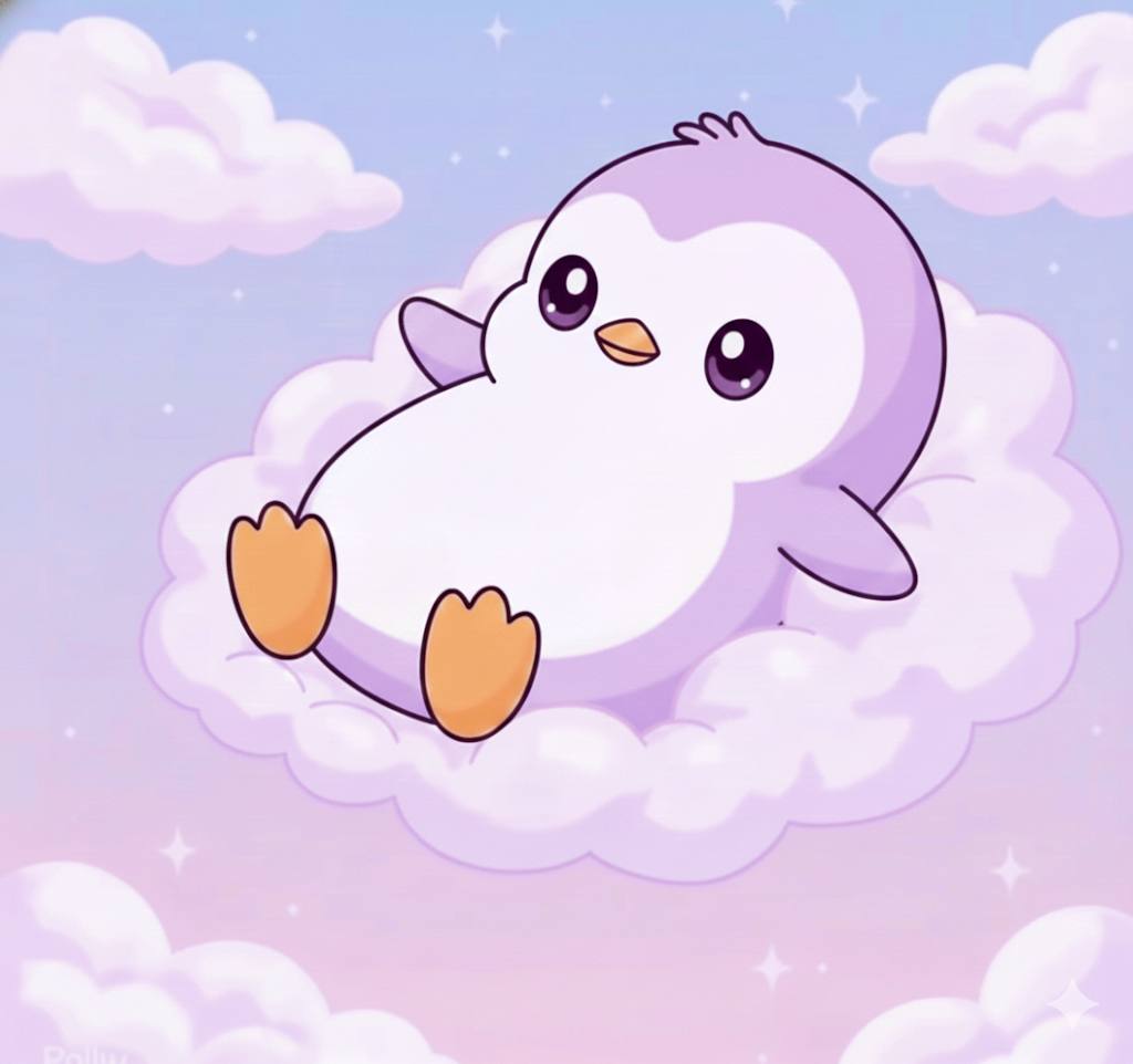 Baby Puffy floating on dreamy clouds