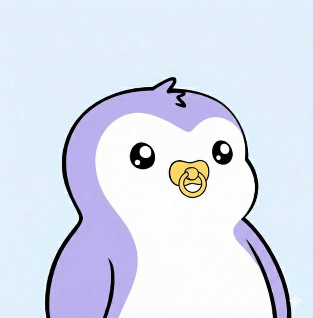 Close-up of Baby Puffy with a pacifier